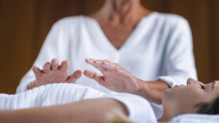 Person performing Reiki